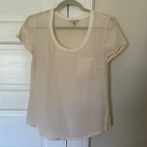 Joie Light Cream Short Sleeve Top